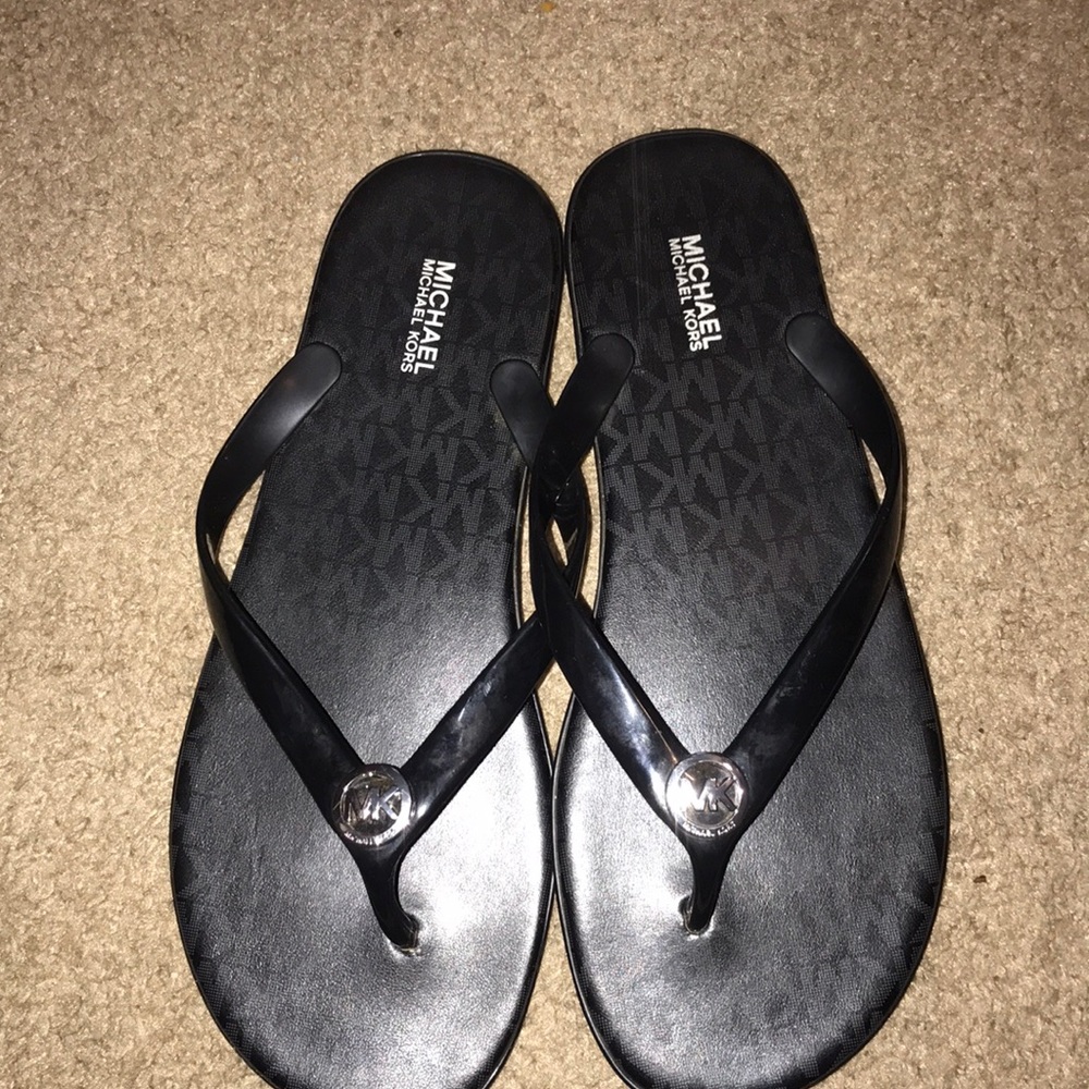 Black flip flops